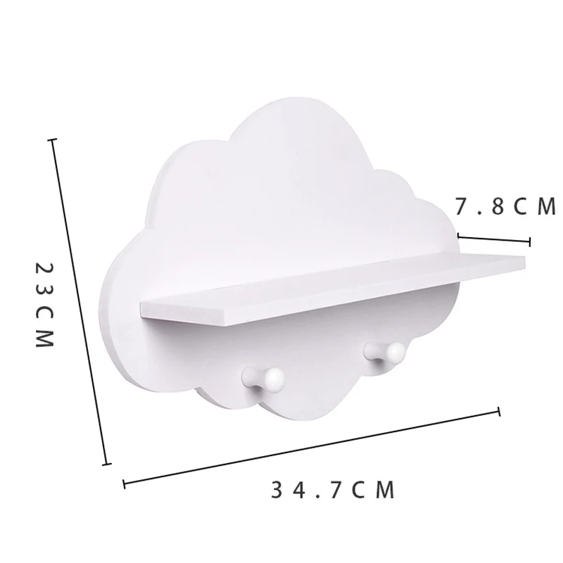 Скандинавские креативные деревянные Органайзеры для хранения в форме облака, настенные подвесные крючки, плавающие полки, держатели для хранения, настенные стеллажи