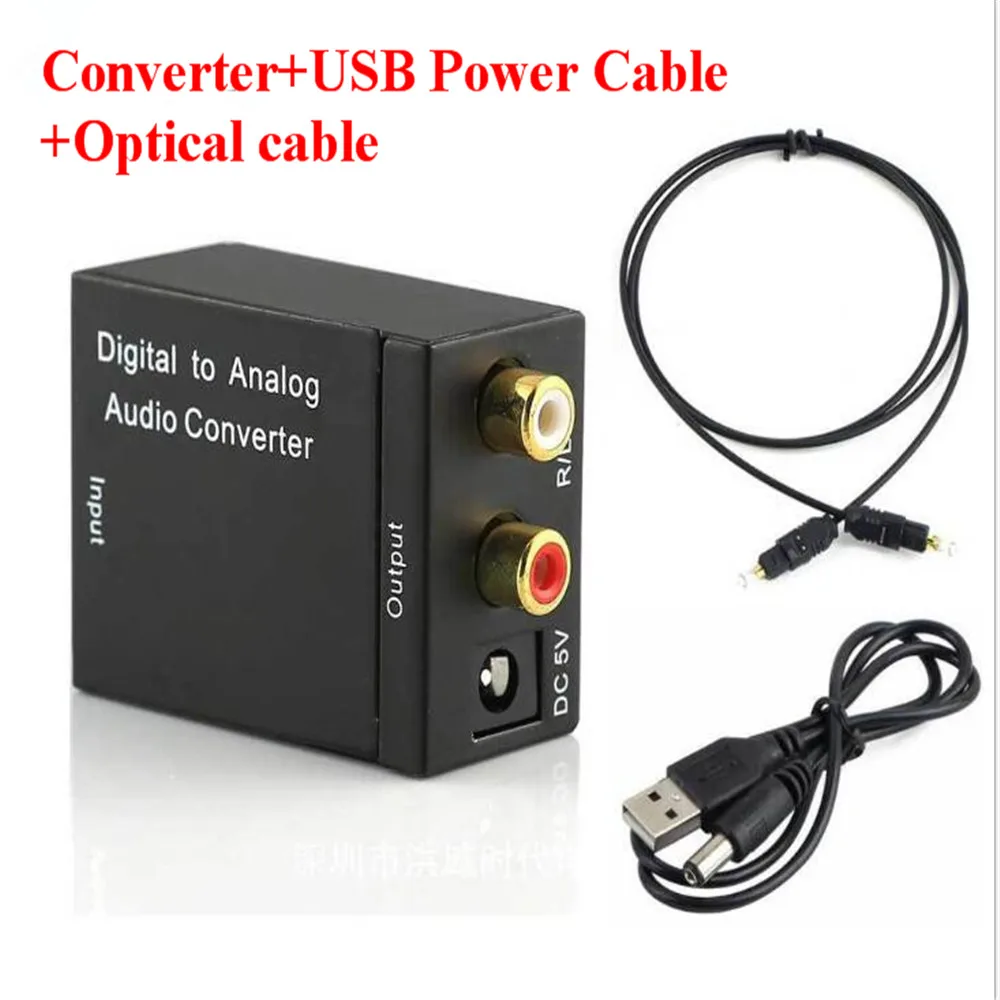 

Digital to Analog Audio Converter Adapter Digital Adaptor Optic Coaxial RCA Toslink Signal to Analog Audio Converter RCA