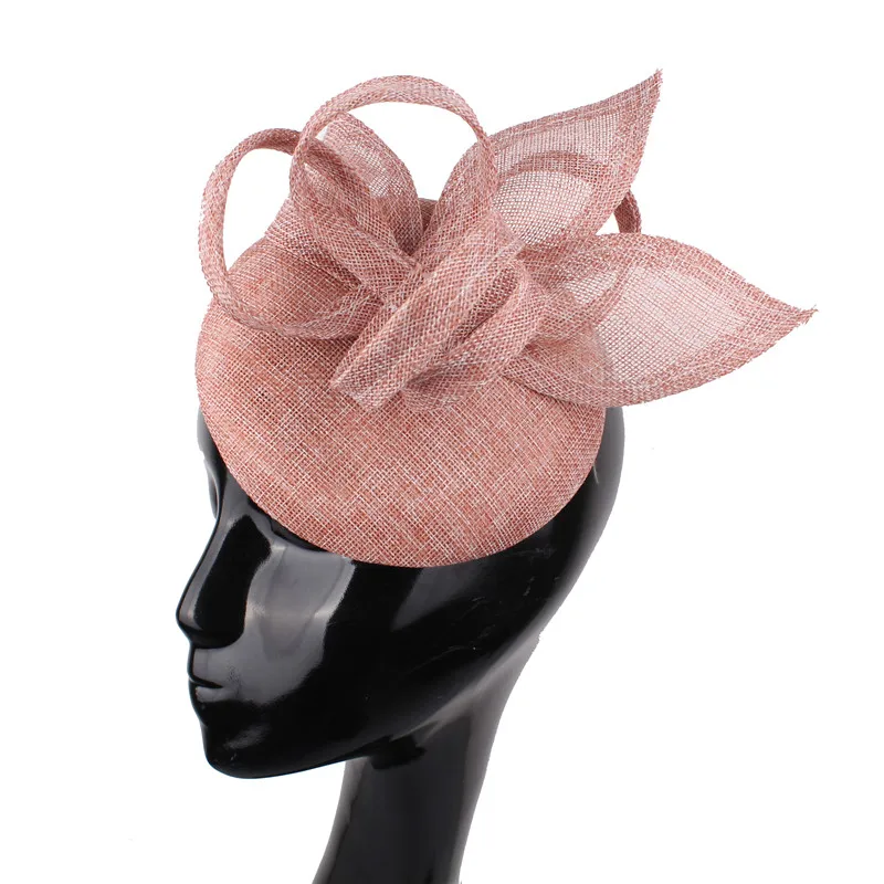 Элегантные женские аксессуары для волос sinamay головной убор заколка для волос торжественное платье модная шляпа для свадьбы церковный коктейль головной убор - Цвет: peach