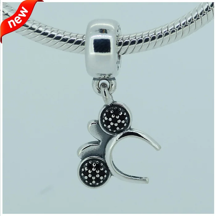 

Fits for Pandora Beads Bracelets Minnie Headband Dangle Charms with CZ 100% Authentic 925 Sterling Silver Jewelry Free Shipping