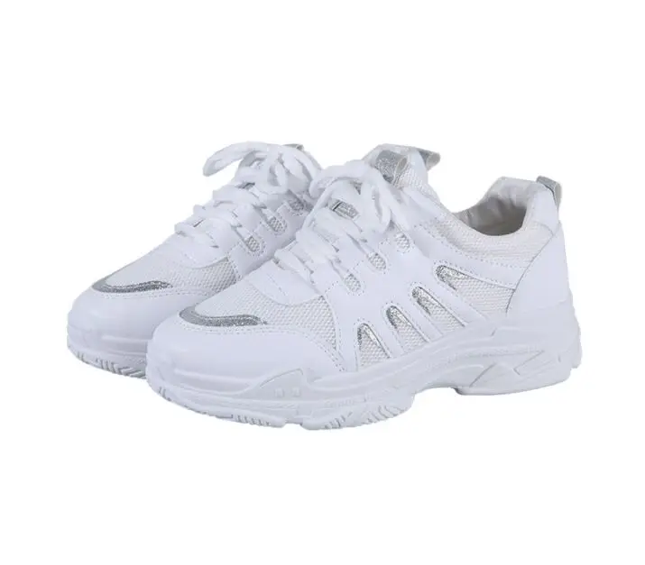 

2019 Summer Running Women Sneakers Air Mesh Breathable Shoes Flat Platform Casual Shoes Female Trainers White Pink Size 35-40