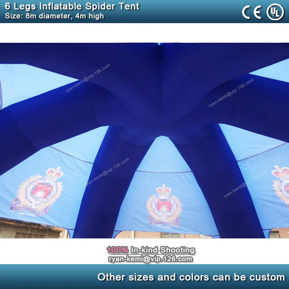 6 legs 8m diameter blue inflatable spider tent large inflatable party tent outdoor events inflatable cover marquee inflatable dome tent 3