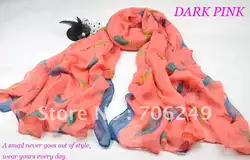 Бесплатная доставка, Fshion шарф, с принтом птиц шаль, 2012 Новый дизайн, цветок шаль, дамы шарф, большие размеры шрам, F110 * 180 см
