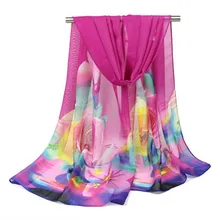 2017 Hot sale Woman Silk Scarf luxury brand Print Hijab Women’s Scarves Fashion Chiffon Silk soft Shawl Lady Beach towel Scarfs