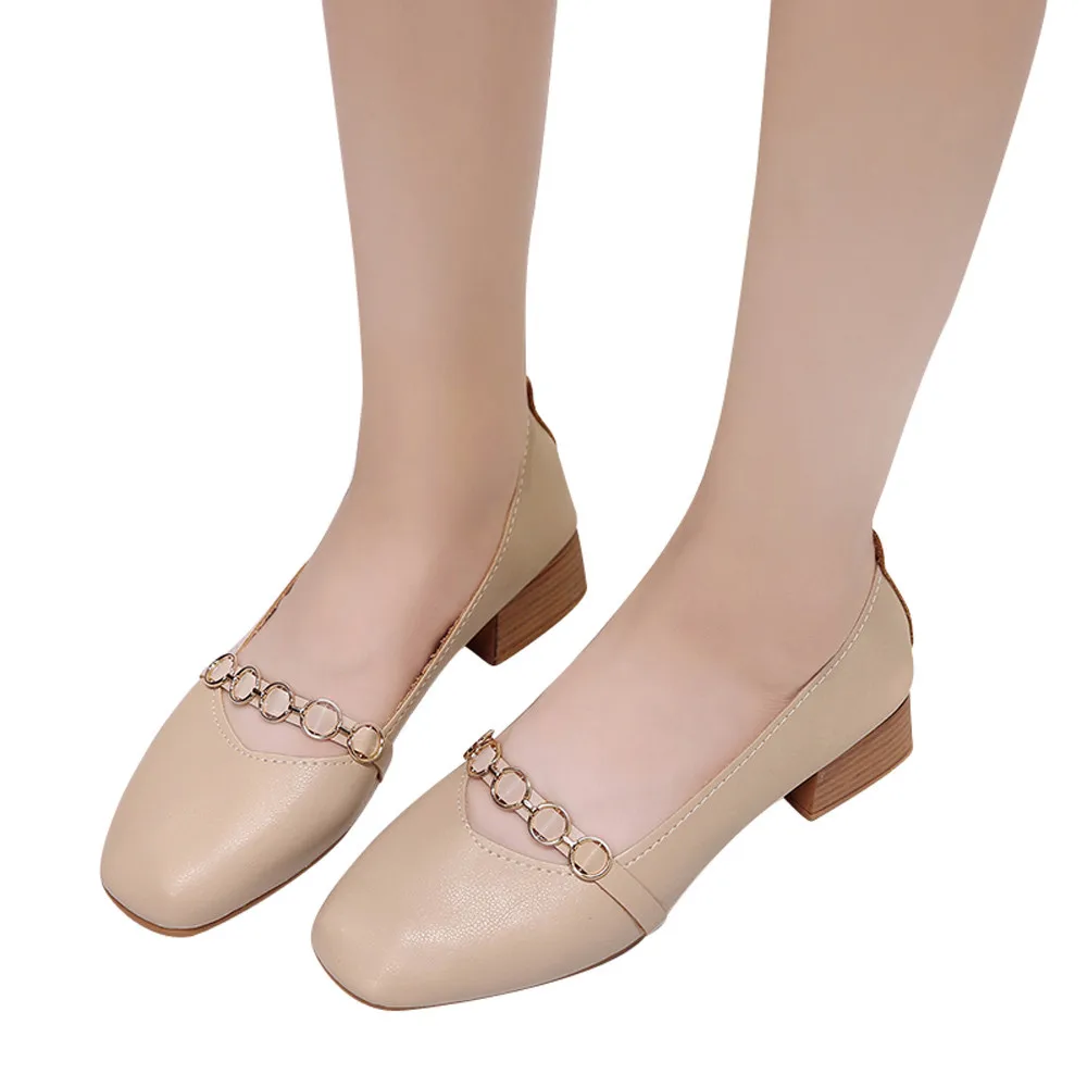 Женская Офисная обувь; sapato feminino; обувь на низком каблуке из искусственной кожи с открытым носком; однотонные тонкие туфли; zapatos mujer