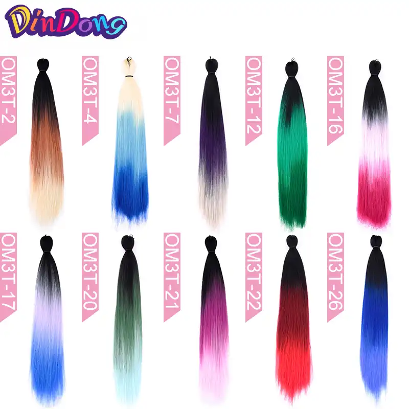 Dindong Pre Stretched Ombre Easy Jumbo Synthetic Braiding Hair Crochet Purple Pink Blue Hair Extensions Jumbo Braids Aliexpress