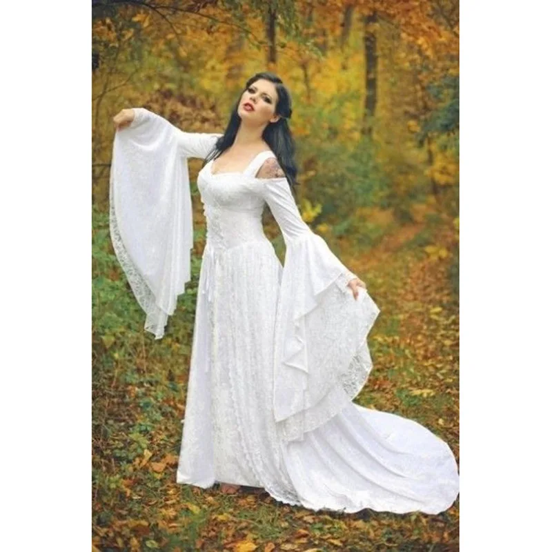 

Women Vintage Renaissance Princess Gothic Dress Floor Length Cosplay Costume Medieval Retro Gown Women Tunic Long Dress Plus Siz