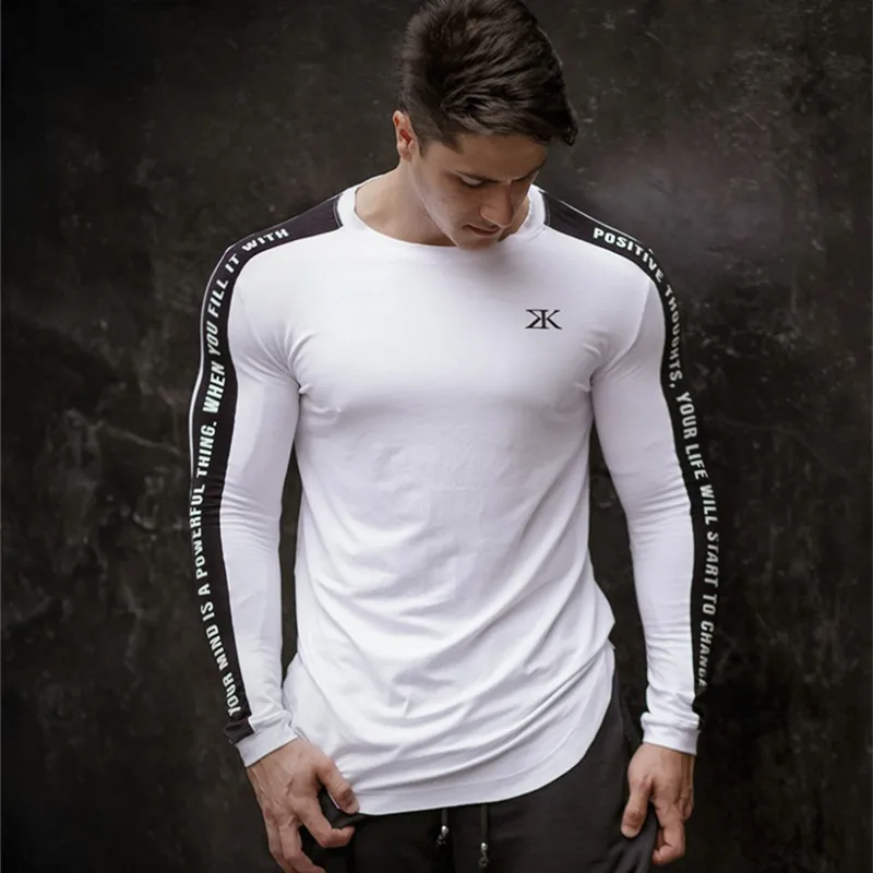 

Mens Jogger Workout Tight Long sleeve T-shirt Man Gyms Fitness Quick dry t shirt Male Casual Fashion Tees Tops Brand Apparel