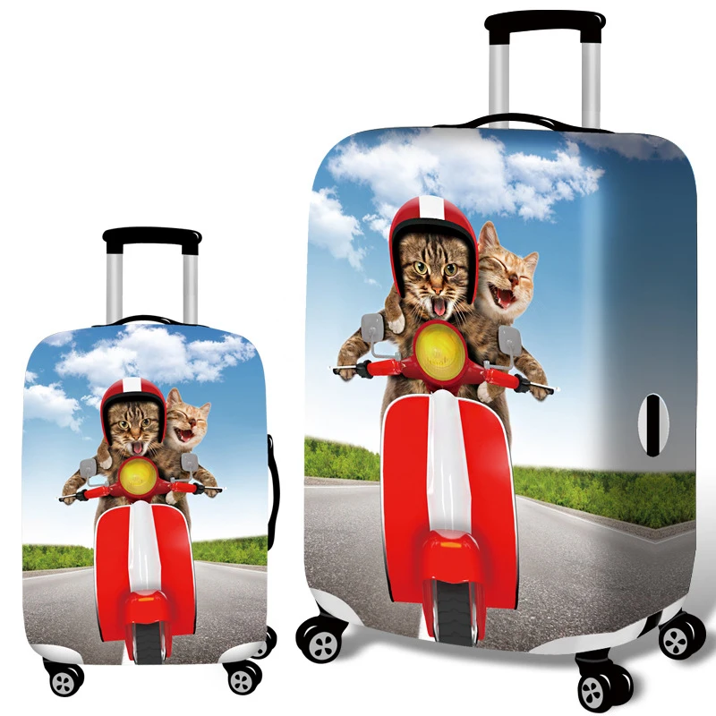 QIAQU толстый Чехол для багажа 3D Животные Эластичный Чемодан протектор подходит для 18-32 чемодана милый кот собака стили аксессуары для путешествий