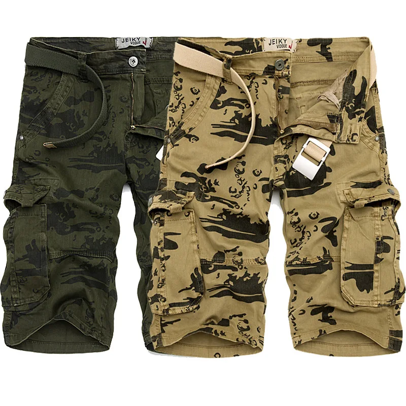 Men‘s Cotton Cargo Shorts Combat Multi-pocket Casual Half Pants Summer Beach