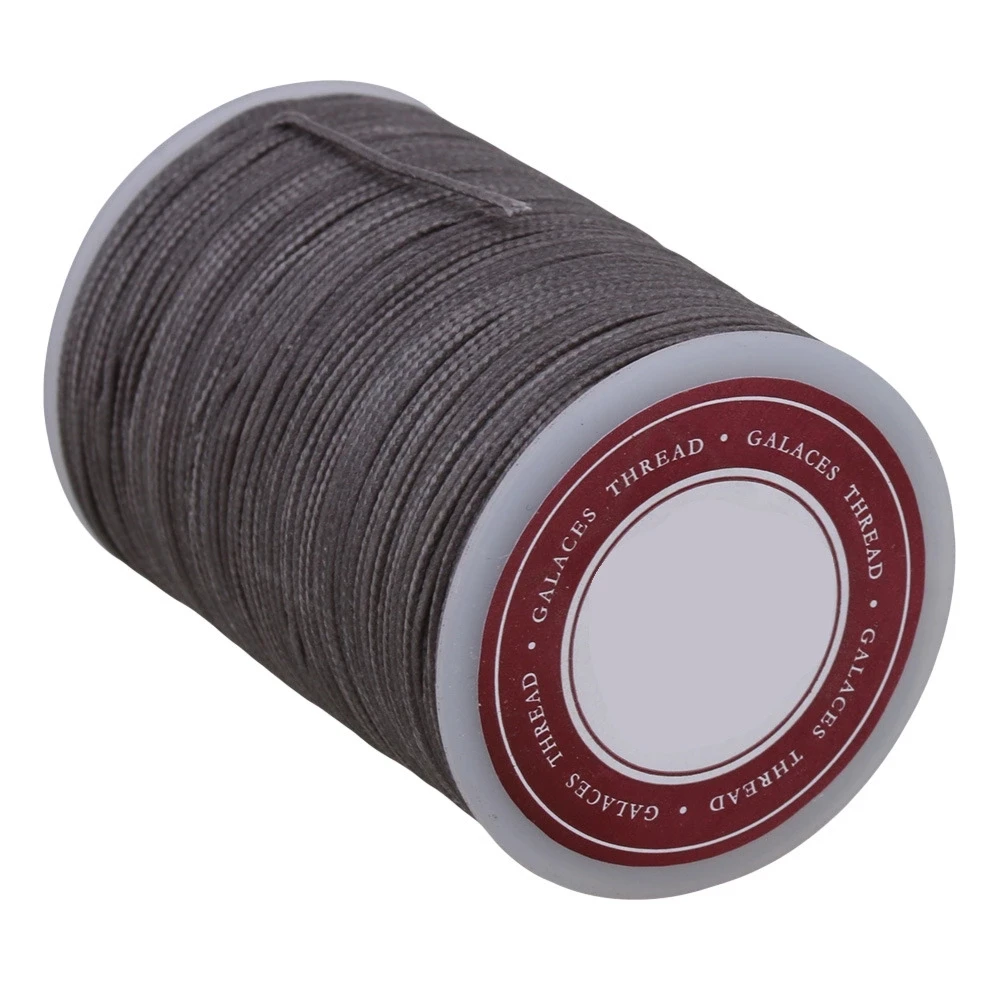 0.7mm Dia Dark Grey Polyester Waxed Cord Thread for Leather Craft DIY