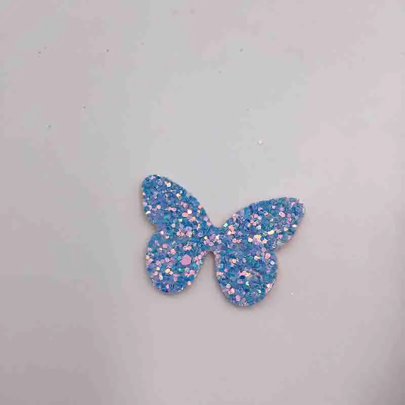 50 шт./лот 4x2,7 см Блестящая бабочка мягкая аппликация для детей Головные Уборы Заколка аксессуар и аксессуары для одежды