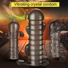 Newly Men Vibrating Thick Penis Extender Cock Extension Sleeve Sheath Ring for Couples Sex Toy 19ing