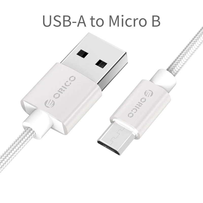 ORICO, USB кабель, нейлон, USB-A, микро USB кабель для Xiaomi, huawei, SamSung, Meizu, Letv, USB кабель для синхронизации и зарядки, 1 метр - Цвет: Micro B Silver MTF