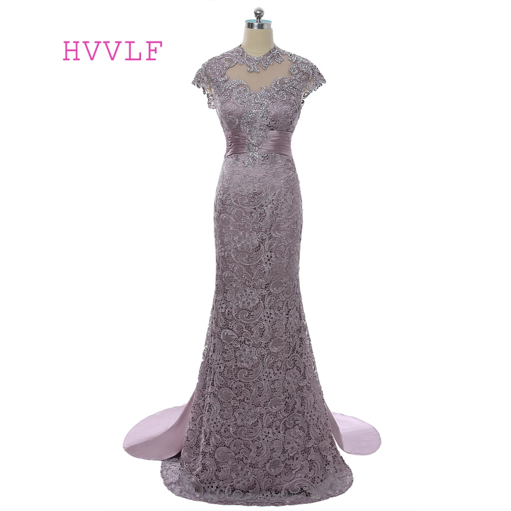 

Open Back 2019 Mother Of The Bride Dresses Mermaid Cap Sleeves Beaded Lace Groom Long Evening Dresses Mother Dresses For Wedding