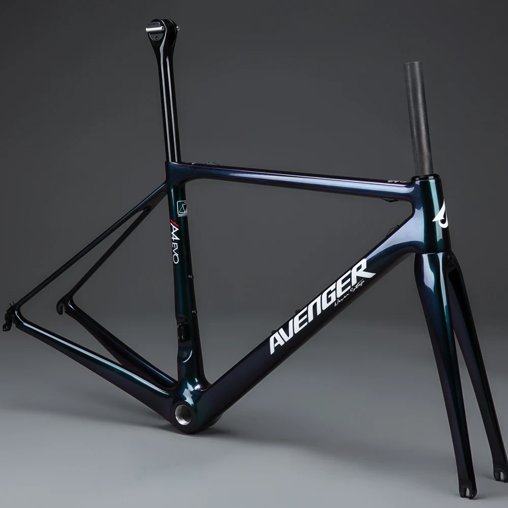 T1000 полностью углеродная дорожная карбоновая рама ультралегкий, дорожный велосипед Fame FM008 блестящие Меняющие цвет Мститель картина рамка А4 EVO