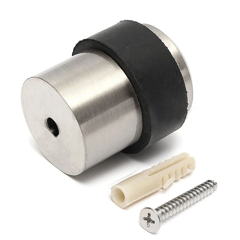 Modern Door Stopper Zinc Alloy Satin Nickel Powerful Floor mounted Door