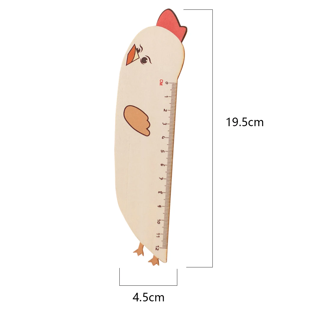 FangNymph Мультфильм Креативный цыпленок деревянная линейка милый студенческий рисунок Геометрическая линейка школьные офисные канцелярские принадлежности основной деревянный цвет