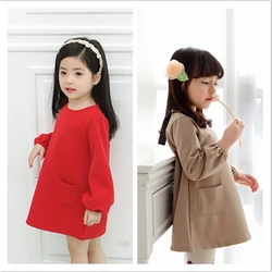

2015 New Girls Brief Summer Dresses Cute European Trend Style Princess Casual Pockets Dress Girls Spring Vestidos Dresses, YC056