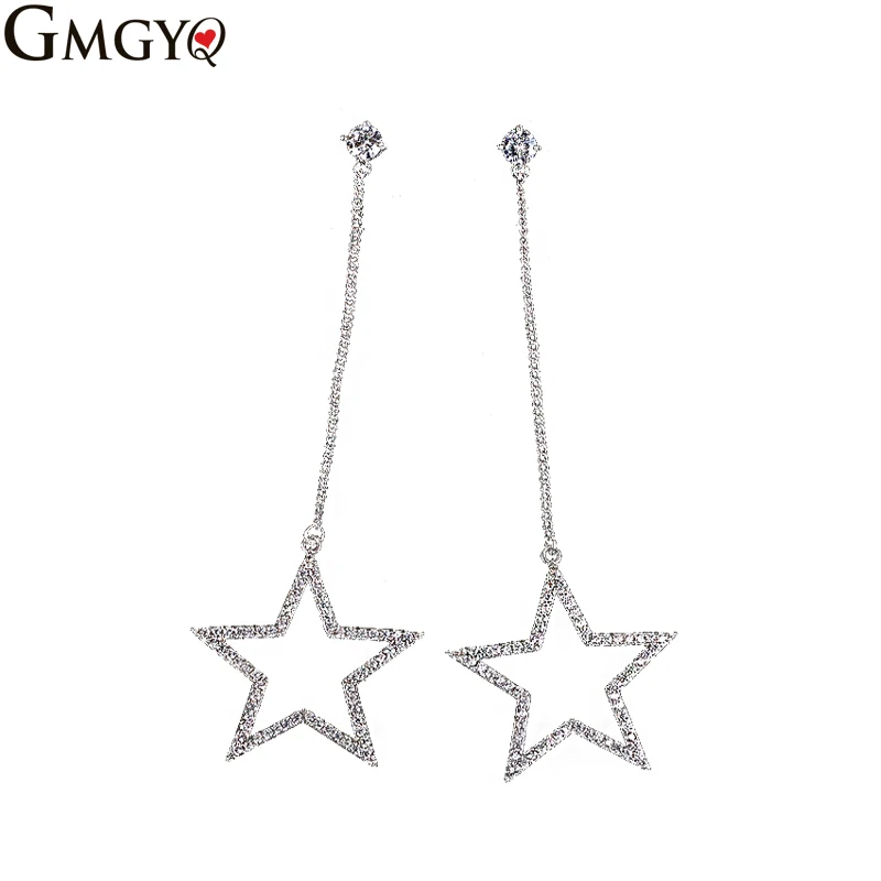 

GMGYQ Korea Stijl Volledige Strass Ethnic Tassel Drop Dangle Earrings Zirconia Boho voor Vrouwen Long Tassel Jewelry Aesthetic