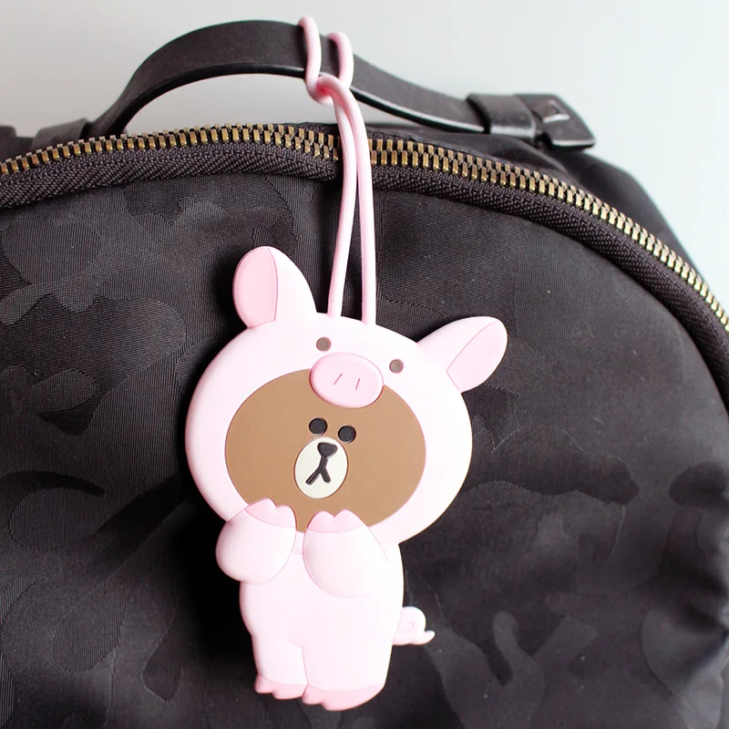 Travel Accessories Cartoon Silica Gel Brown Bear Luggage Tag Women Portable Label Suitcase ID Address Holder Baggage Boarding Travel Accessories Cartoon Silica Gel Brown Bear Luggage Tag Women Portable Label Suitcase ID Address Holder Baggage Boarding