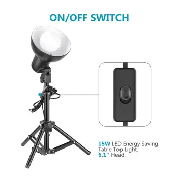 

Neewer 2 x 15W LED Light Table Top Photography Studio LED Lighting Kit with Light Stand Tripod for Background Lighting