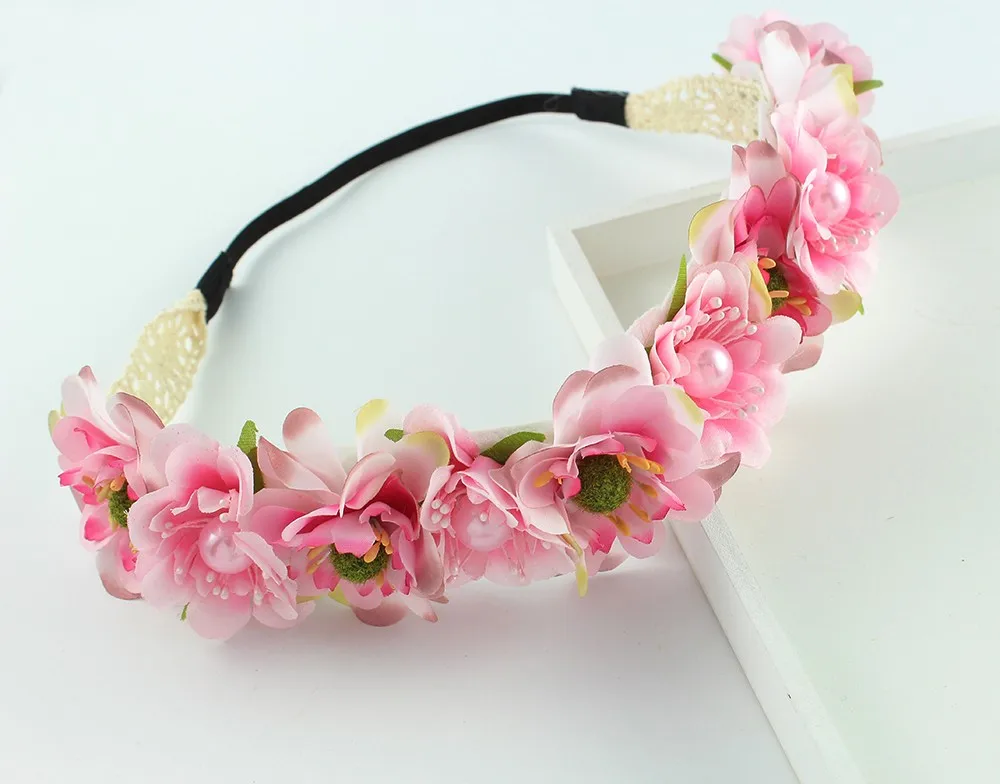 Hair Flower Garland Ivory White Wreath Crown Floral Festival Hippy Hipster Bride