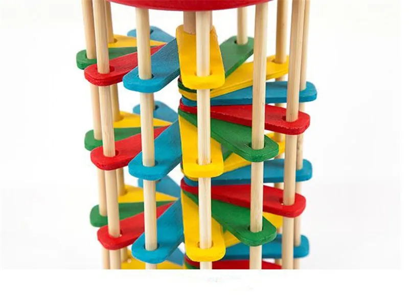 Деревянные разноцветные веселые палочки игрушки детские развивающие сбивать мяч игрушечные лестницы подарки для детей