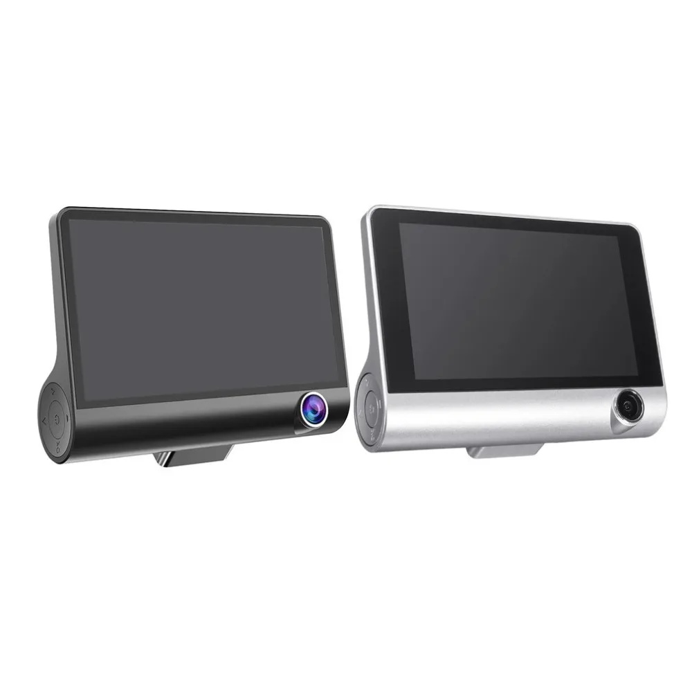 

4" Full HD 1080P 170 Wide View Degree 3 Lens Car DVR Dash Cam Built-in G-sensor Recorder + Motion Detection Rearview Camera