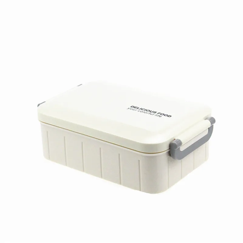 Japanese style Plastic Bento Lunch Box Food Storage Containers with spoon Microwave and Dishwasher Safe Outdoor
