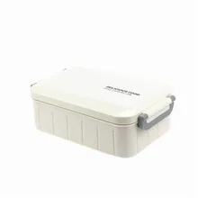 Japanischen stil Kunststoff Bento Lunch Box Lebensmittel Lagerbehälter mit löffel, Mikrowelle und Spülmaschinenfest, Outdoor Tragbare Bento