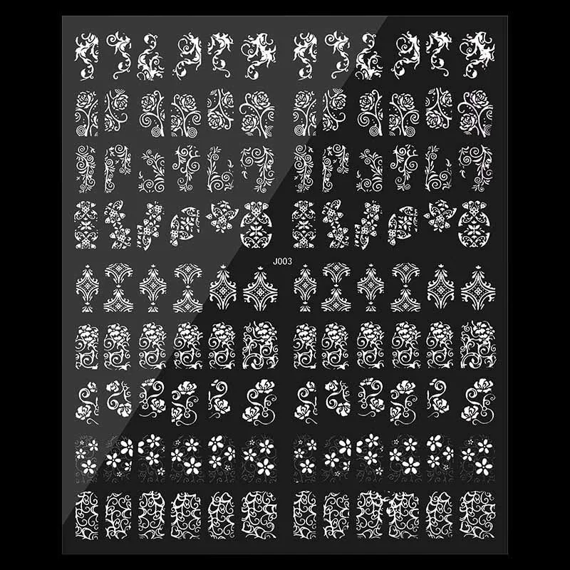 1 лист, 108 шт, дизайнерские наклейки для ногтей, 3D цветок, клей, горячее тиснение, художественные украшения для ногтей, 4 цвета, наклейки для маникюра DIY NL107