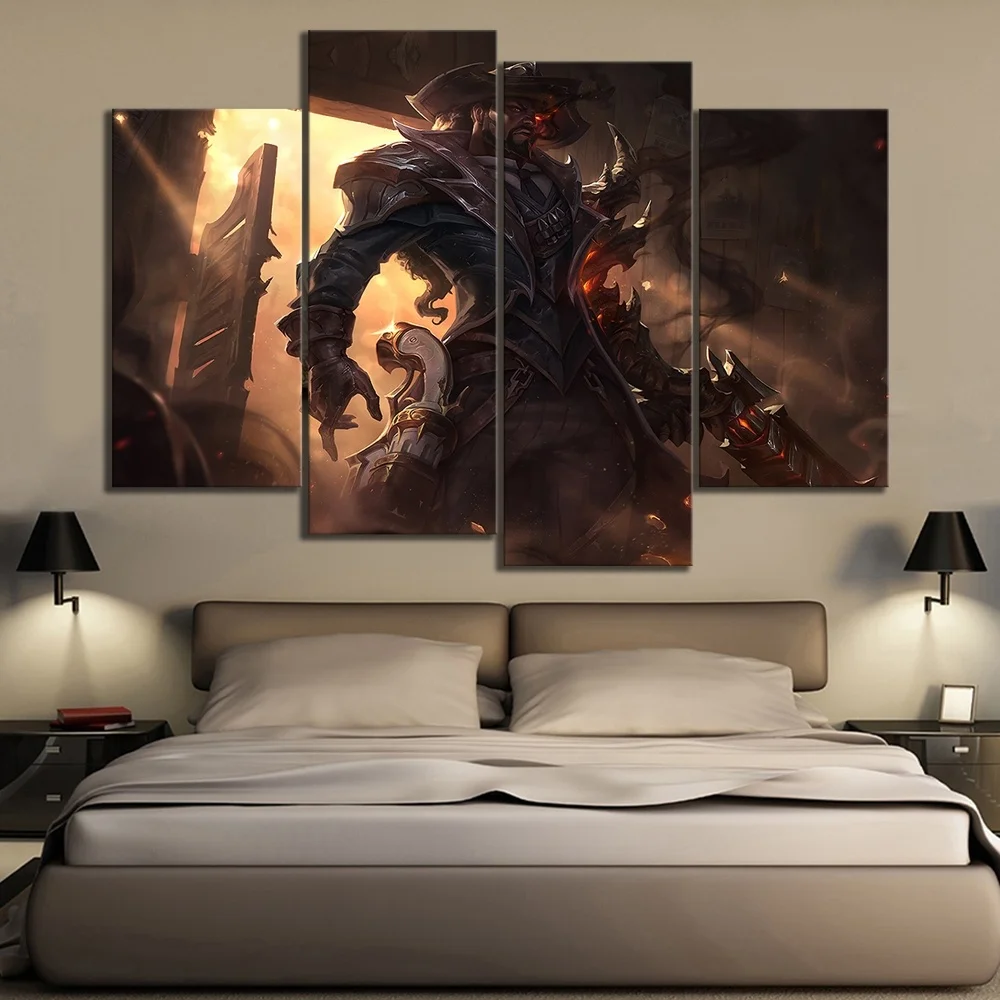 4 шт Lucian очиститель Western Shadow кожи фотографии League of Legends HD настенные картины для