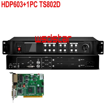 

HDP603+1PC TS802D LED screen video processor HDMI/DVI/VGA/CVBS 1920*1200 Support one key black/blue screen HDP501 Hot Sales
