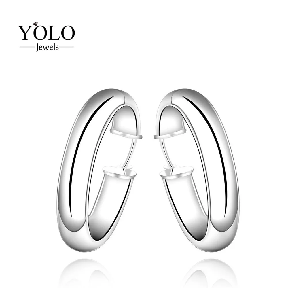 

Big Circle Hyperbole Personalized Hollow Hoop Earrings for Women Silver Color Round Earring Suitable for Parties Love Gift 2018