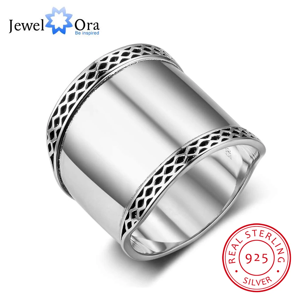 

Solid 925 Sterling Silver Female Rings 20mm Wide Rings Simple Style Rings Wedding Accessories Jewelry (JewelOra RI102783)