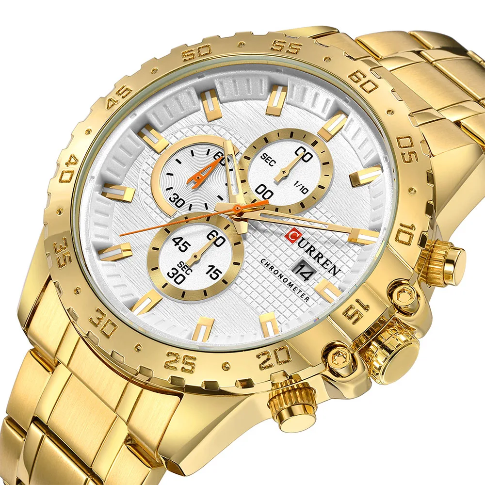 

CURREN Sport Man Watch Stainless Steel Chronograph Wristwatch Sporty Mens Clock Male Casual Business Quartz Watch montre homm