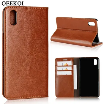 

OEEKOI Crazy Horse Genuine Leather Wallet Flip Case for Kyocera Kantan Sumaho 705KC/Urbano V04/Qua phone QZ KYV44/QX KYV42/KYV37