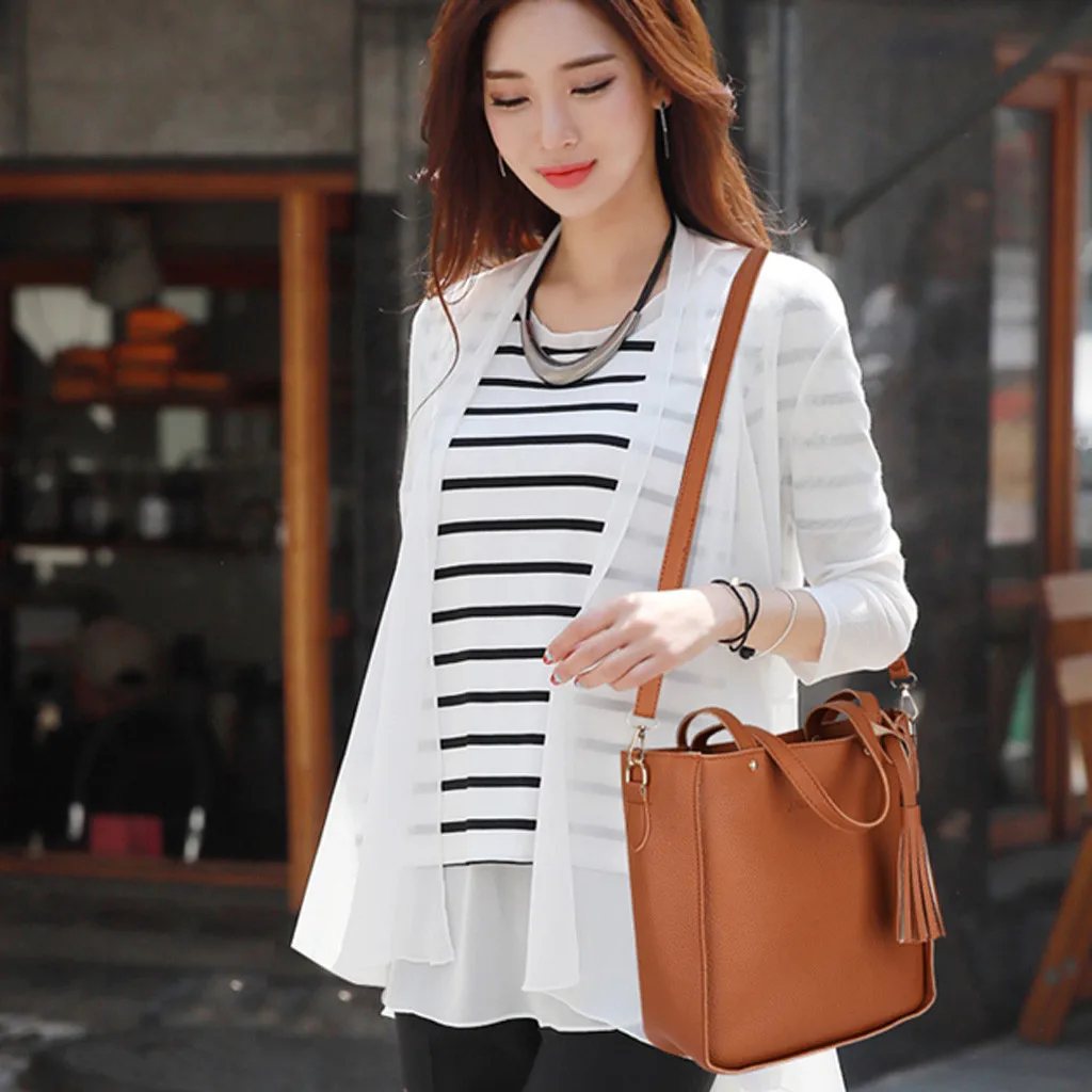 Bolso de mujer de 4 piezas 2019 nuevo bolso de hombro de cuatro piezas bolso de mensajero bolso de mano de alta calidad de viaje Casual Bolso de mujer de 4 piezas 2019 nuevo bolso de hombro de cuatro piezas bolso de mensajero bolso de mano de alta calidad de viaje Casual