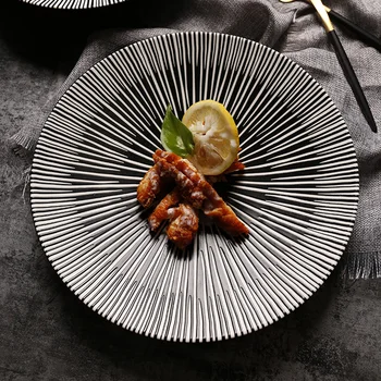 

Creative Ceramic Porcelain Plate All Handmade Spaghetti Steak Art Dish for Household Tableware Garden Dessert Pastry Big Saucers