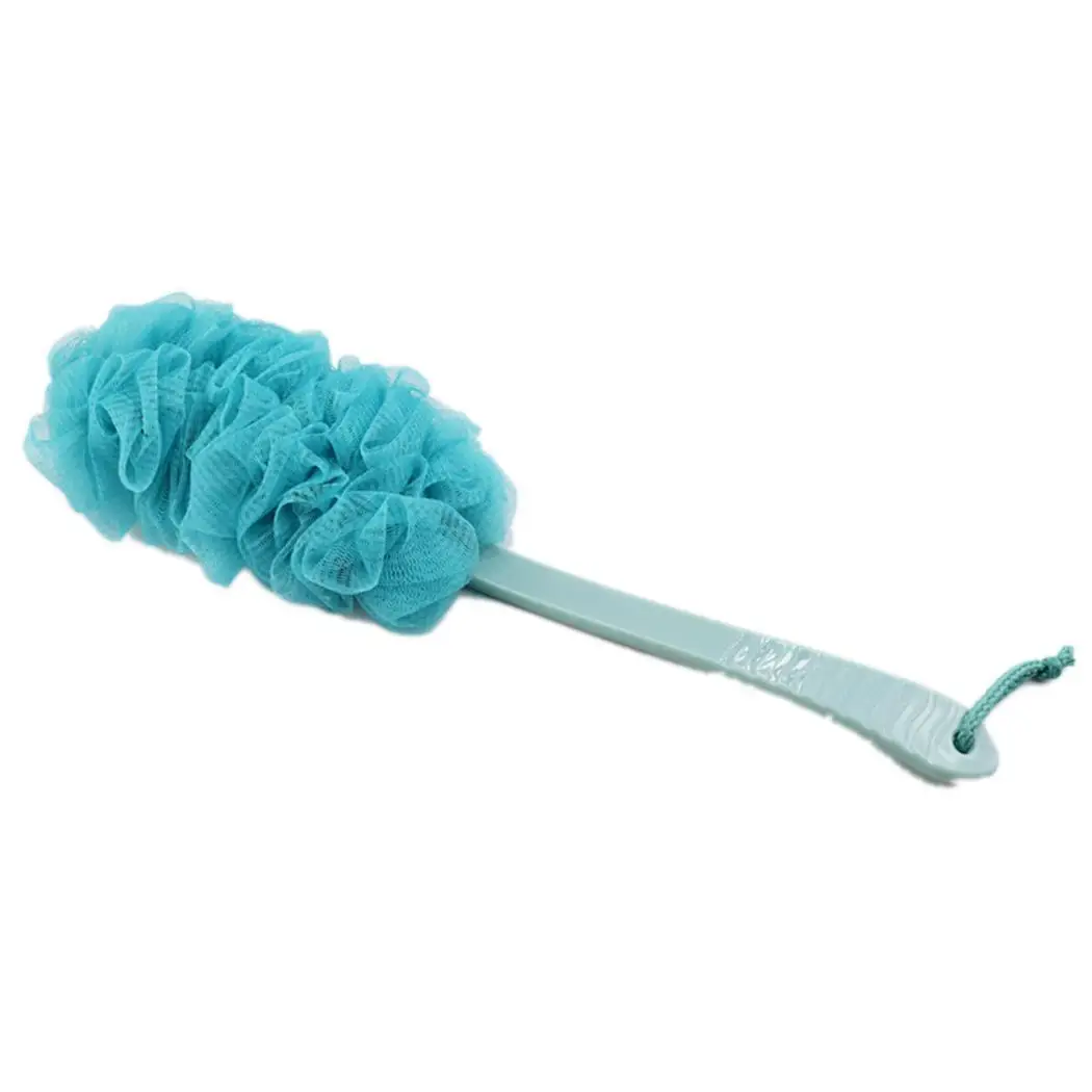 Unisex Long Handled Bath Sponge Shower Brush Light Pink Beige Blue Geometric Bathroom 70g Accessories | Дом и сад