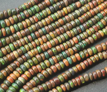 

AA loose beads black fire opal roundel 4-5mm for DIY jewelry making 39cm FPPJ wholesalenature
