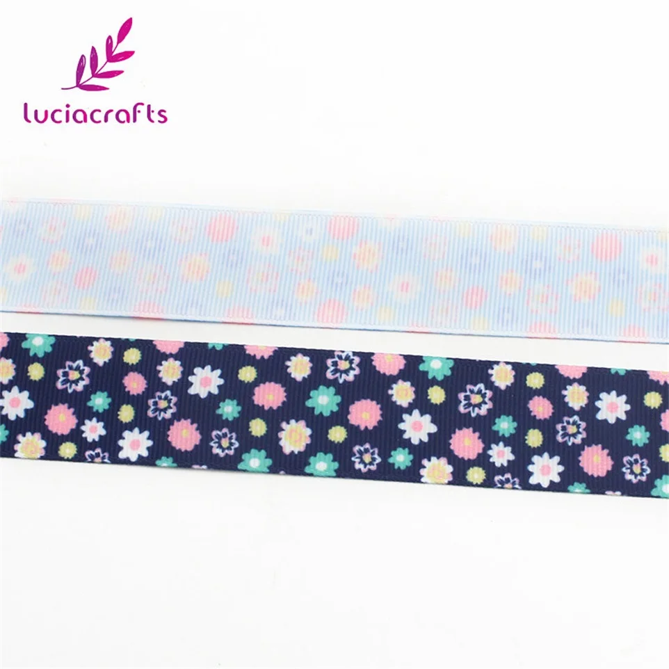 Lucia Crafts 5y/8y 25 мм Grosgrain печатные упаковочные ленты DIY Швейные аксессуары для волос ручной работы материал S0806