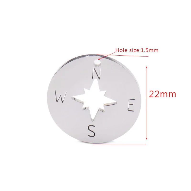 Aiovlo 5 шт./партия, подвеска с компасом из нержавеющей стали из розового золота, подвески с крюком для находки для ожерелья своими руками, рукоделие, изготовление ювелирных изделий