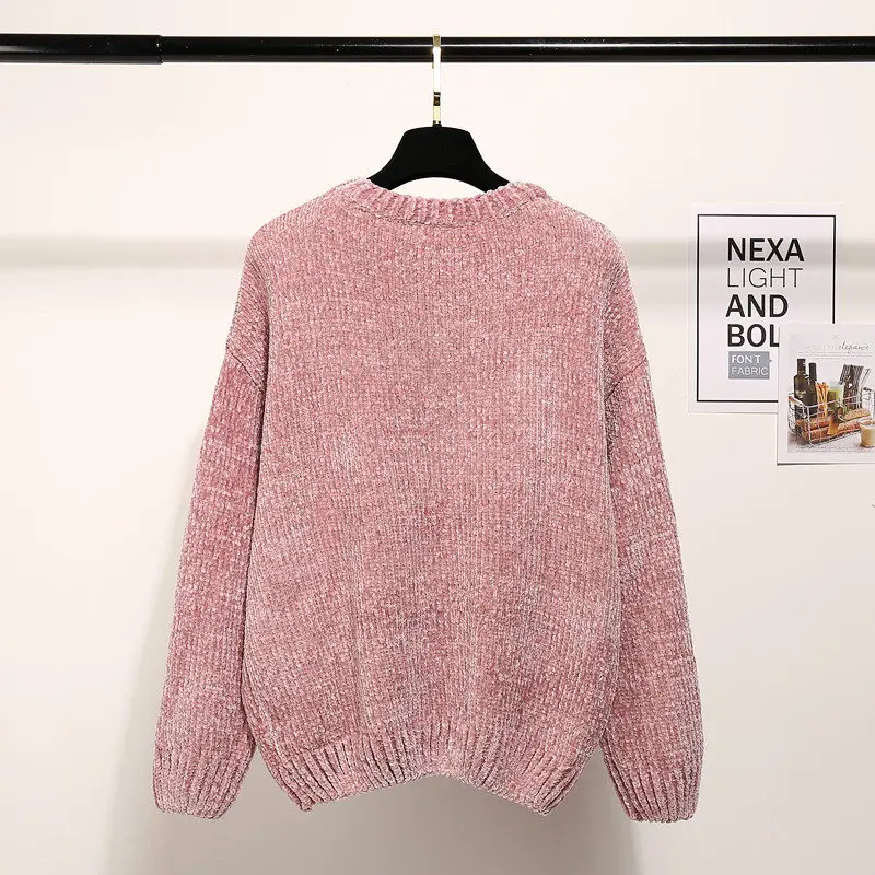 Модный зимний теплый свитер с круглым вырезом для женщин,, вязаный свитер с длинным рукавом и пуловеры, женский джемпер, трико, топы, Pull Femme