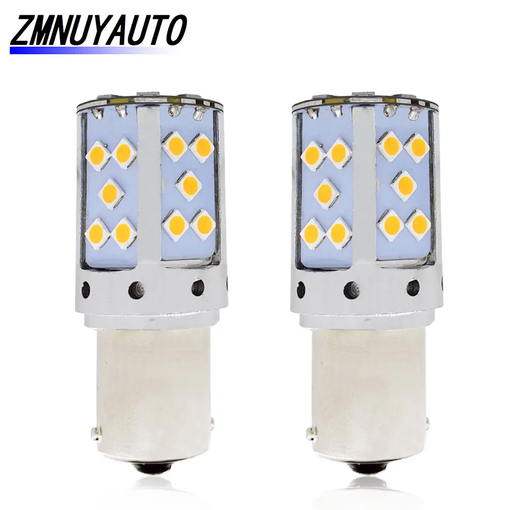 Светодиодсветодиодный лампа 2 шт. P21W 1156 BA15S PY21W BAU15S светодиодная 12 В Canbus без Hyper Flash