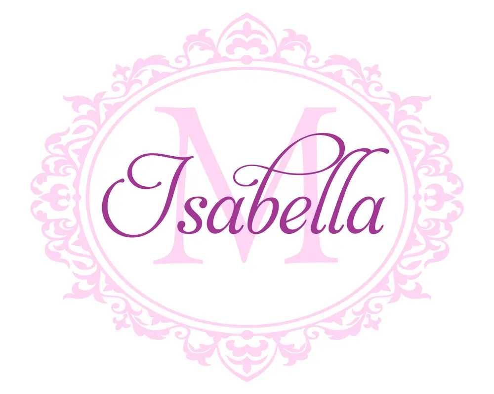 

Damask Personalised Names Monogram Wall Sticker For Girls Bedroom Frame Home Decor Art Mural Nursery Wall Decal Muraux ZA271