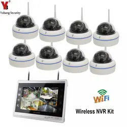 Yobangsecurity 11 дюймов Мониторы 8ch 960 P Беспроводной WI-FI NVR комплект Водонепроницаемый Системы Скрытого видеонаблюдения Открытый WI-FI видео ip