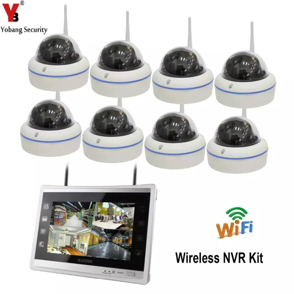 

YobangSecurity 11 Inch Monitor 8CH 960P Wireless WIFI NVR Kit Waterproof Surveillance System Outdoor WIFI Video IP Camera System