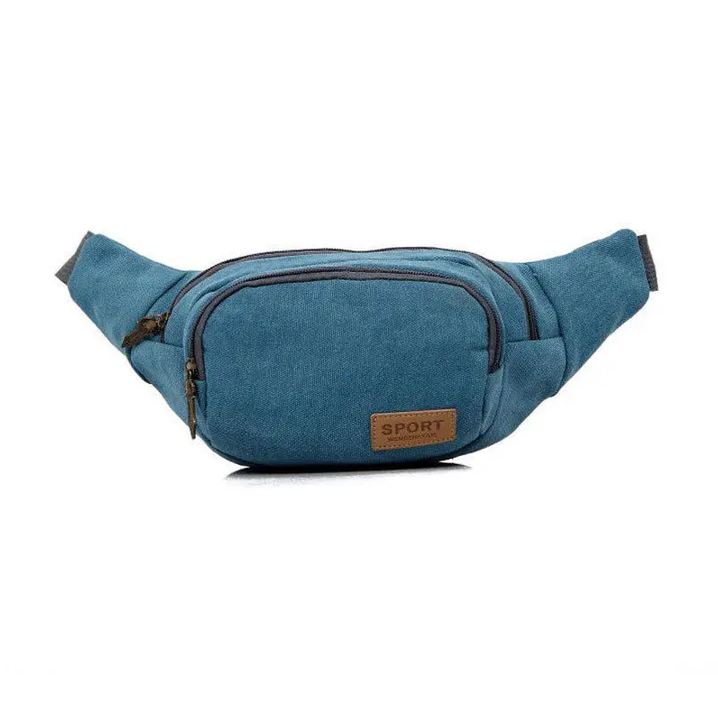 

Popular Men Waist Pack Canvas Running Bum Bag Travel Hiking Waist Bags Money Zip Belt Pouch Sports Wallet Chest Bag